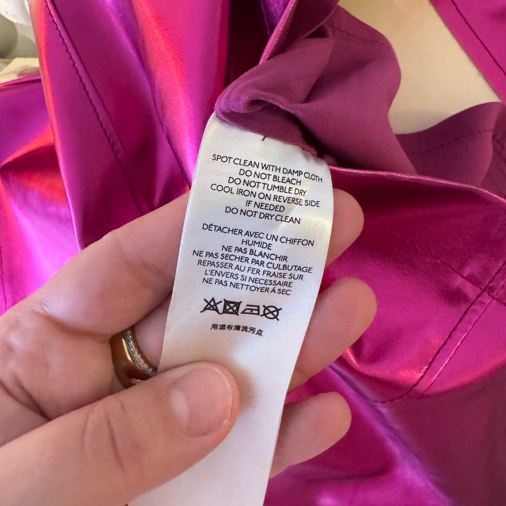 Maeve Metallic Pink Faux Leather skirt - Picture 6 of 9